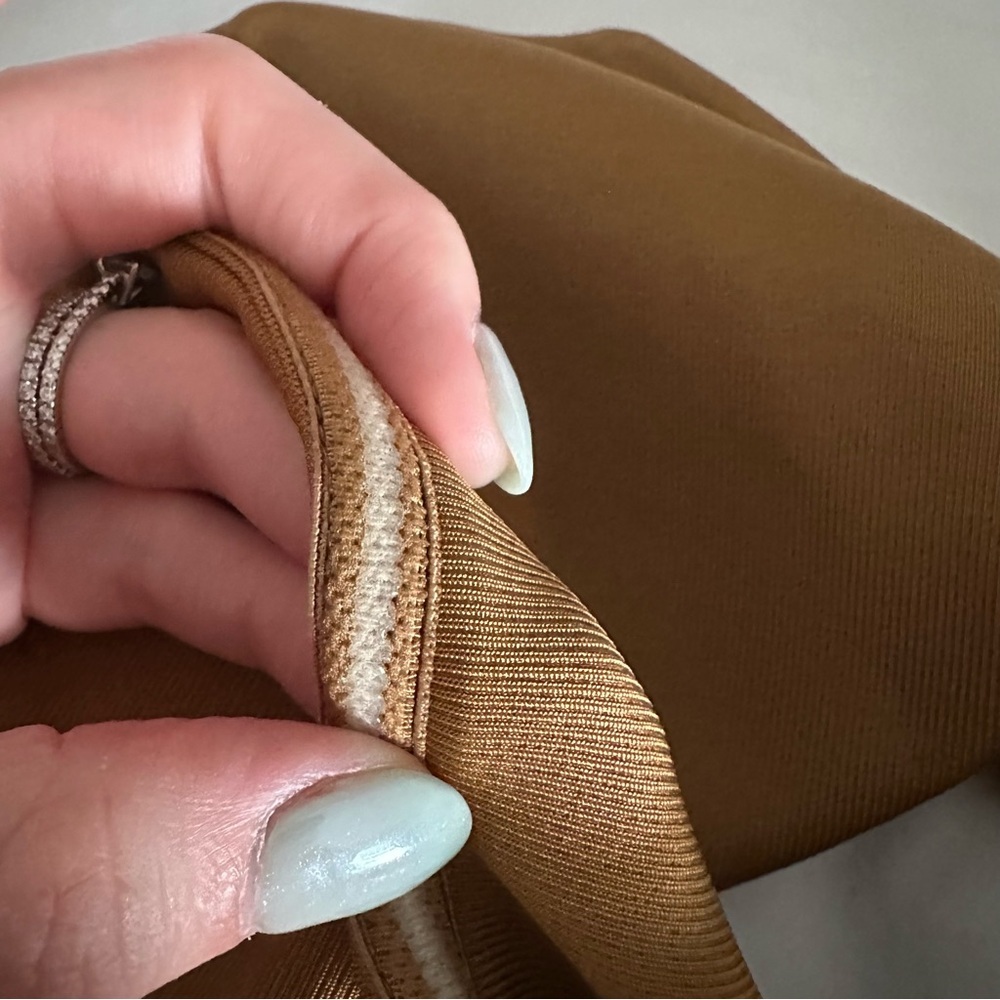 Gold Color Ribbed Strapless Midi Dress - Picture 11 of 12